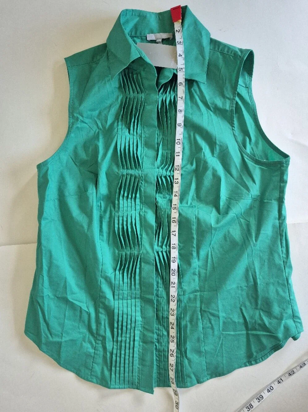 Hinson Wu Shirt Lilith Green Pleated Button Up Size L NEW